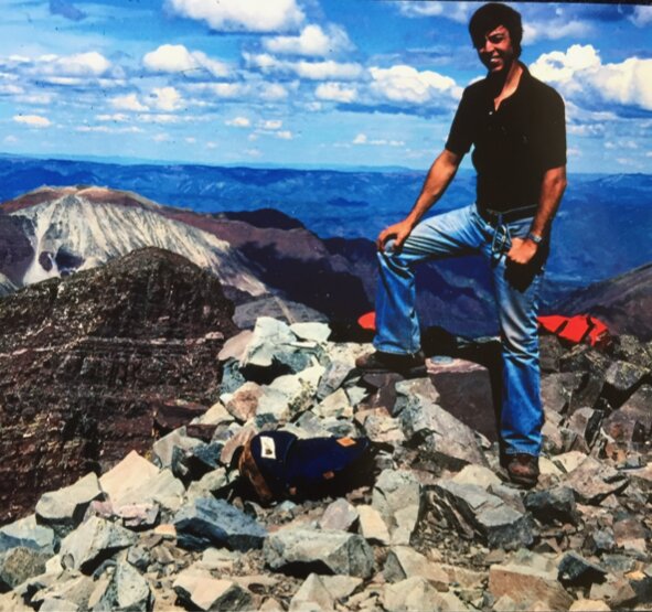 Golden resident Jim Closs reaches the top of Maroon Peak on Sept. 14, 1980. Closs hiked all of Colorado's 14ers between 1978-1980, and later had the boots he wore bronzed.